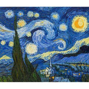 Starry Night Canvas Print of Van Gogh Oil Paintings 12*16 inch
